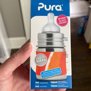 NIB Pura 5 oz Stainless Steel Infant Baby Bottle